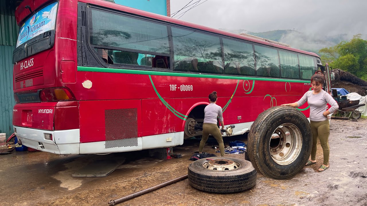 The giant bus has been completely restored and fitted with new wheels.