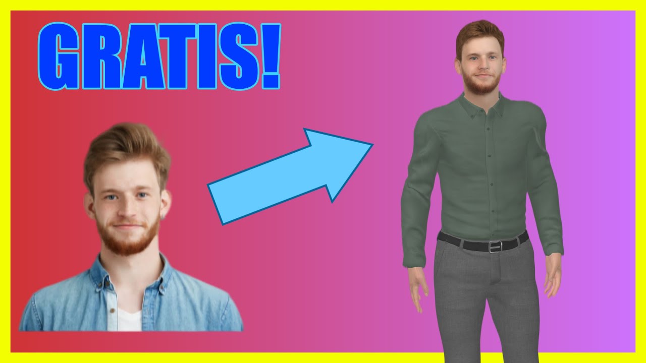 Convierte UNA FOTO en un PERSONAJE 3D Animable GRATIS! - Crea tu propio DOBLE DIGITAL