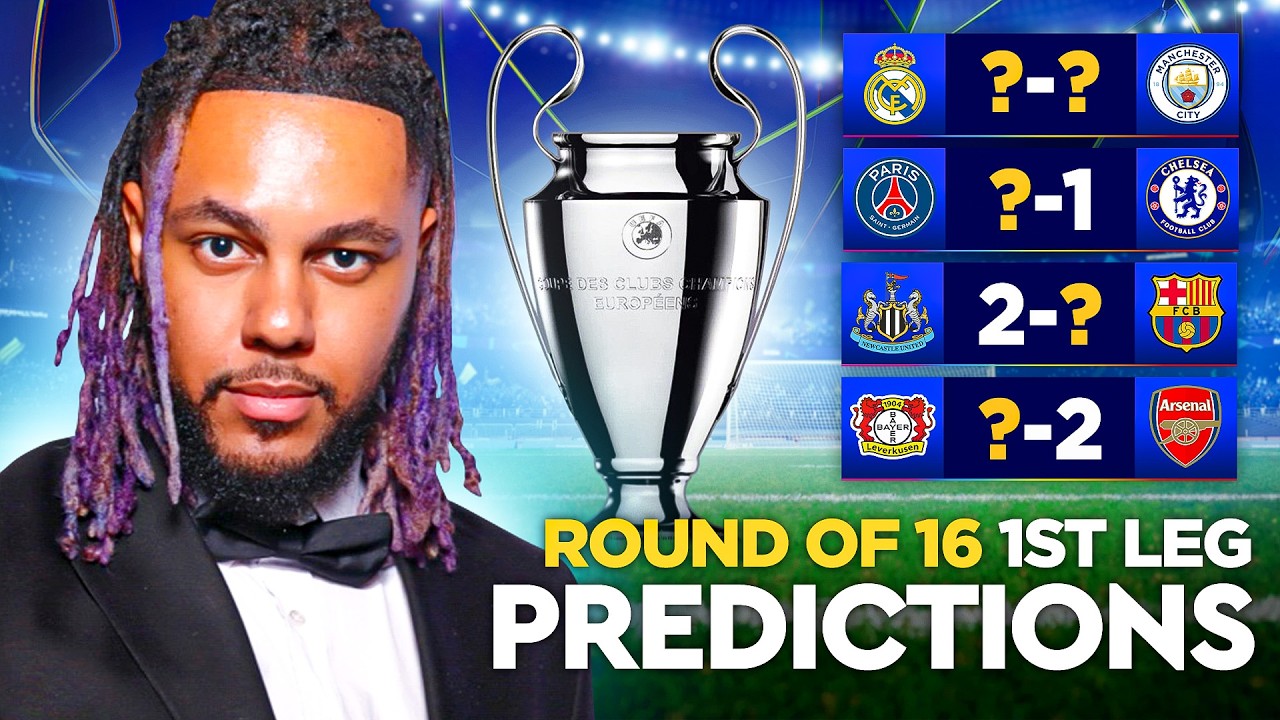 CHAMPIONS LEAGUE LAST 16 PREDICTIONS! (1ST LEG)  🔥