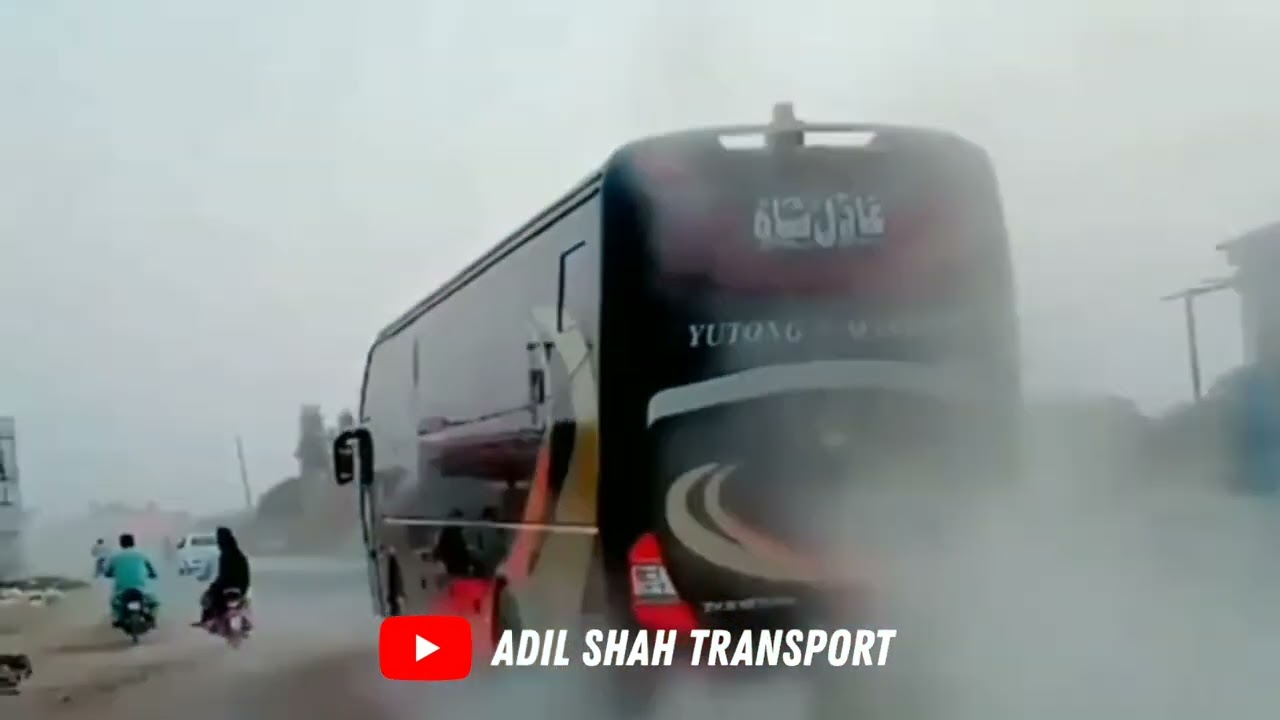 Adil Shah Coach Bhakkar Time Heading Towards Karachi || Yutong Master Double Glass Bus - بھکر ٹائم