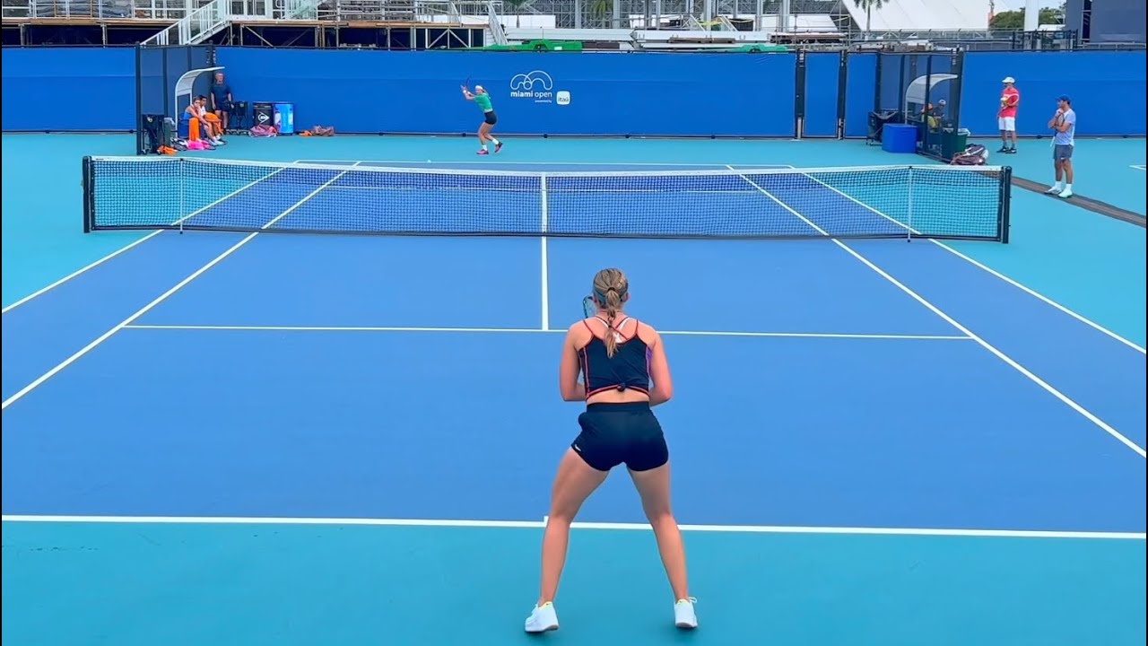 Padosa & Azarenka Practice - Court Level Miami [4K 60fps] 2024