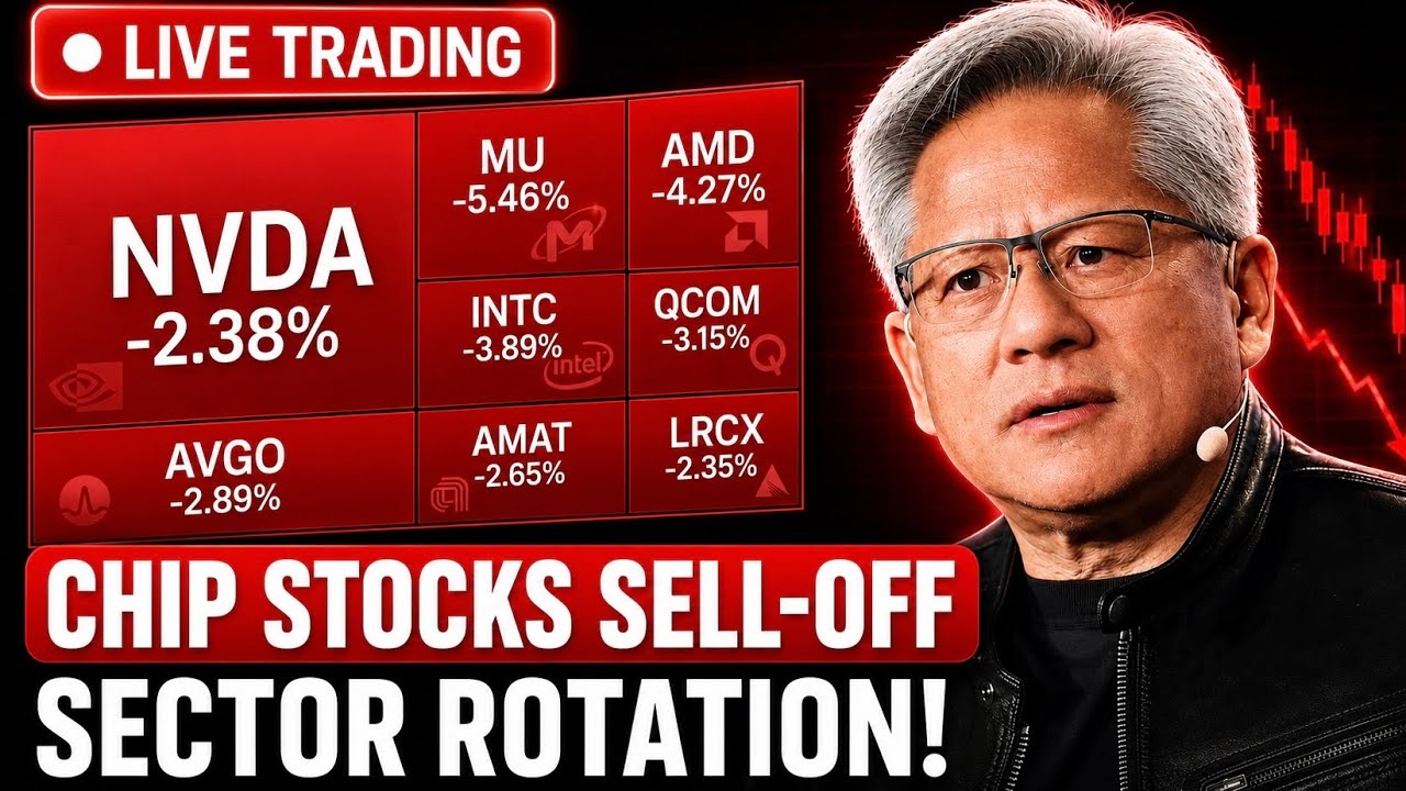 Chip Stocks Sell-Off 📉 $MSFT $PLTR $IBM Rise | Live Trading Stock Market Today