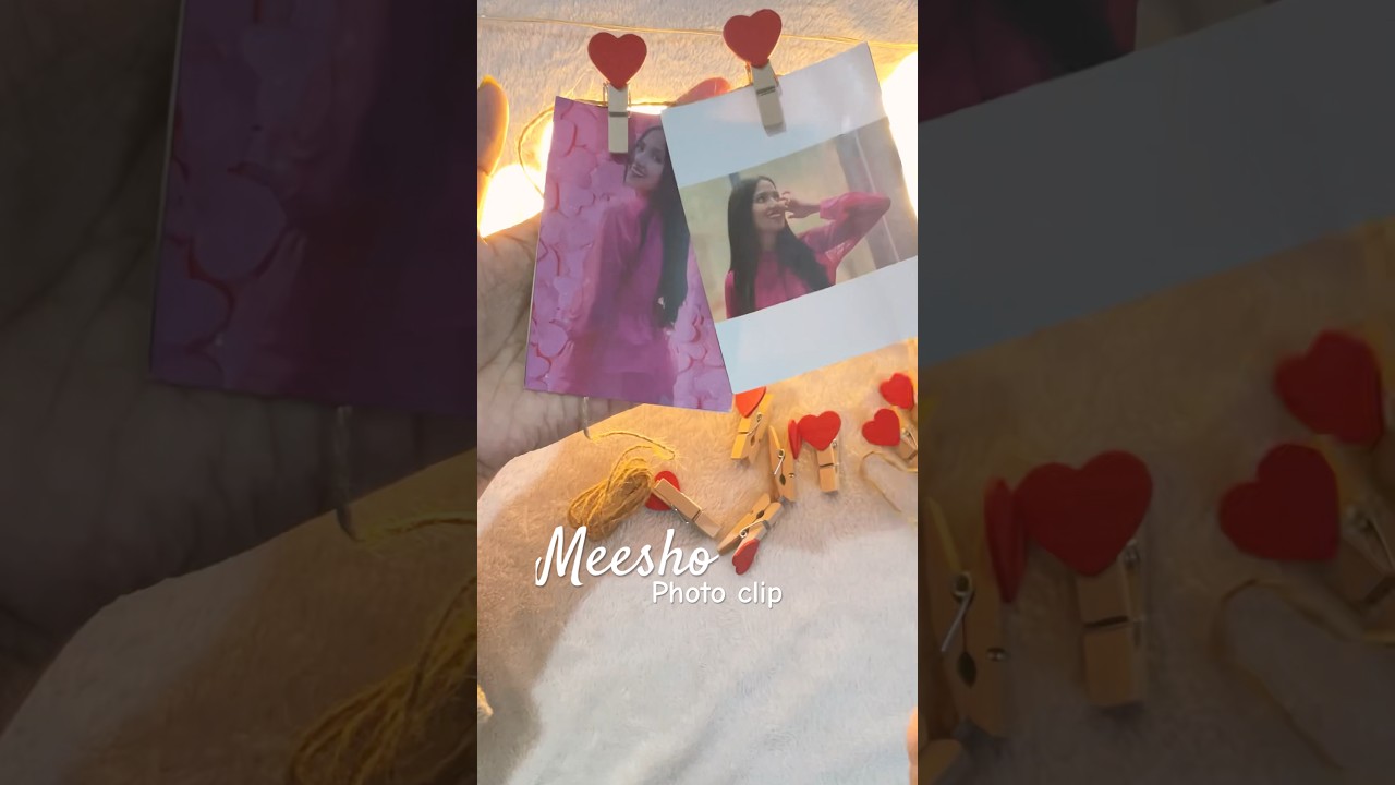 Cute Wooden Heart Photo Clips | Decorative String Clips for Photos | Meesho Photo Hanging Clips Set✨