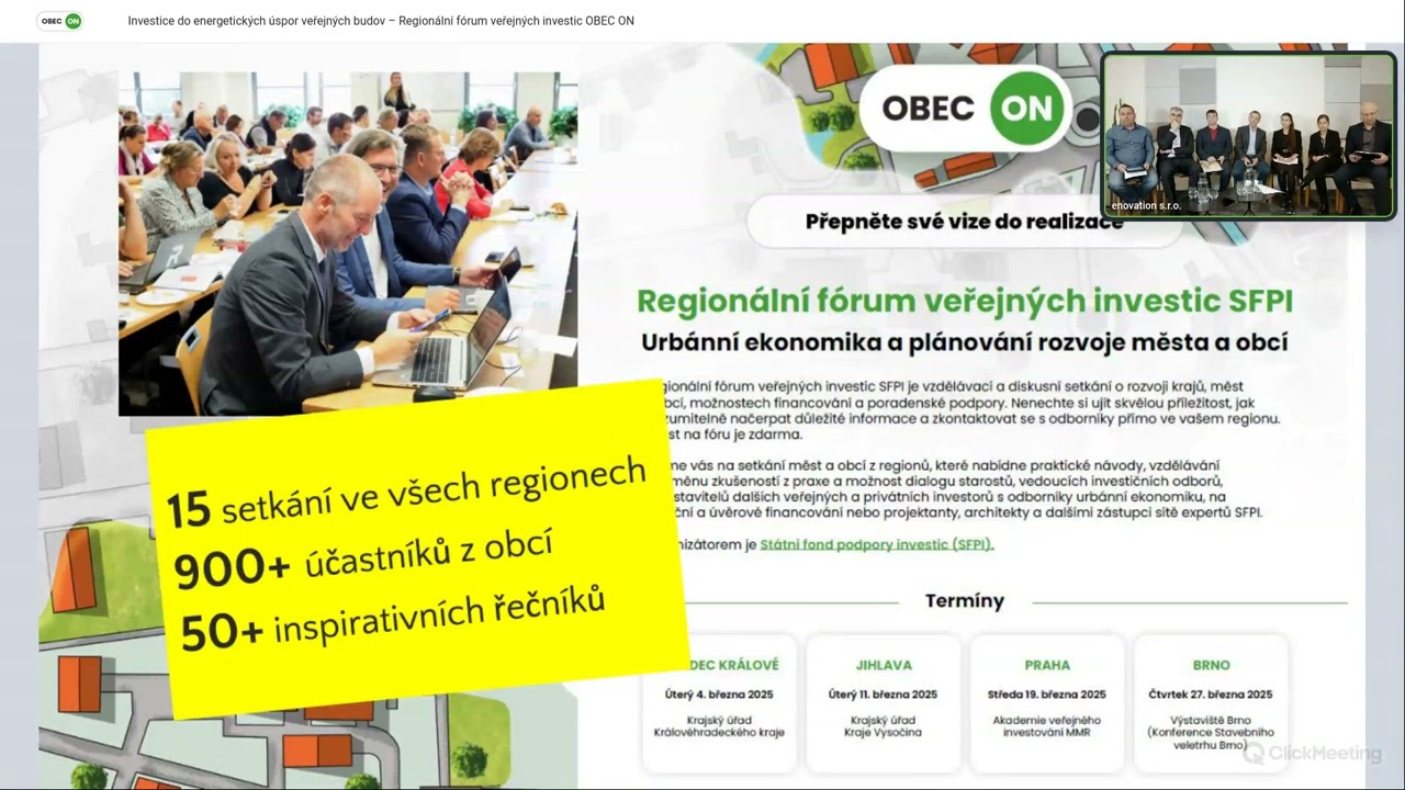 Investice do energetických úspor veřejných budov   @Regionální fórum veřejných investic
