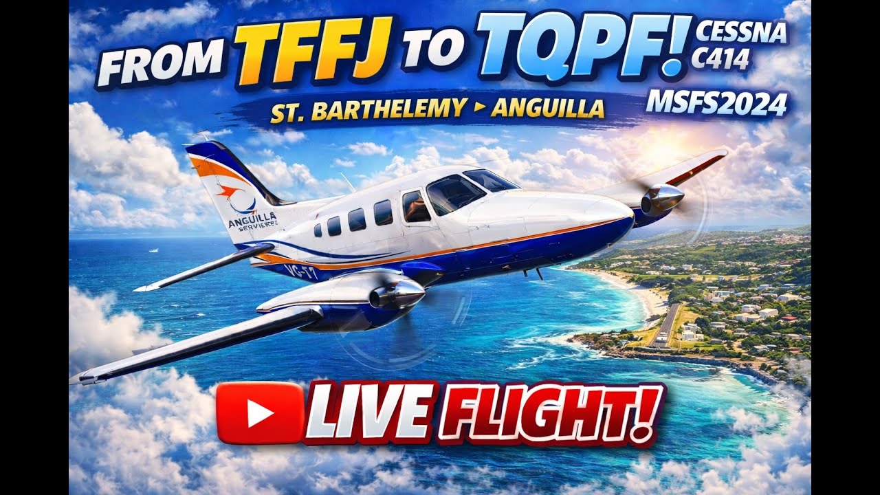[ MSFS 2024 / C414 ] TFFJ ➜ TQPF | VR POV