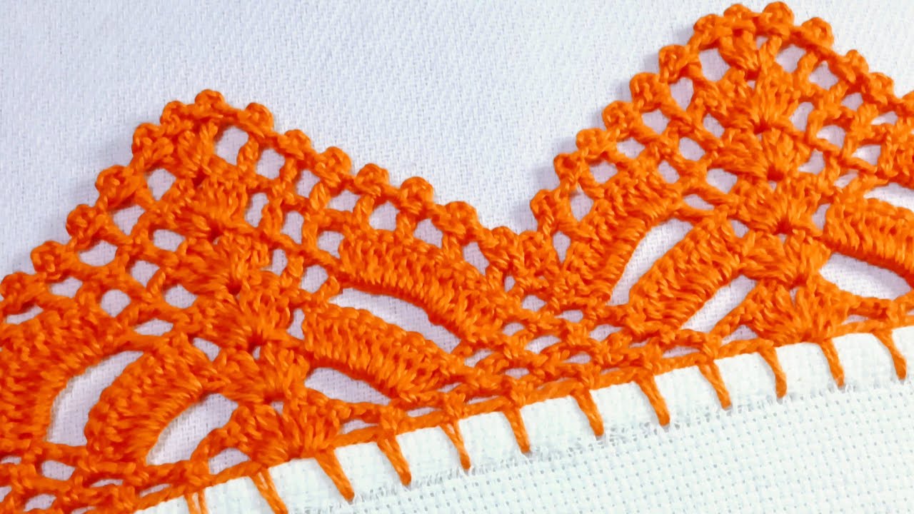 bico/Barrado de crochê fácil para pano de prato e toalha #barradinho #crochê #panodeprato