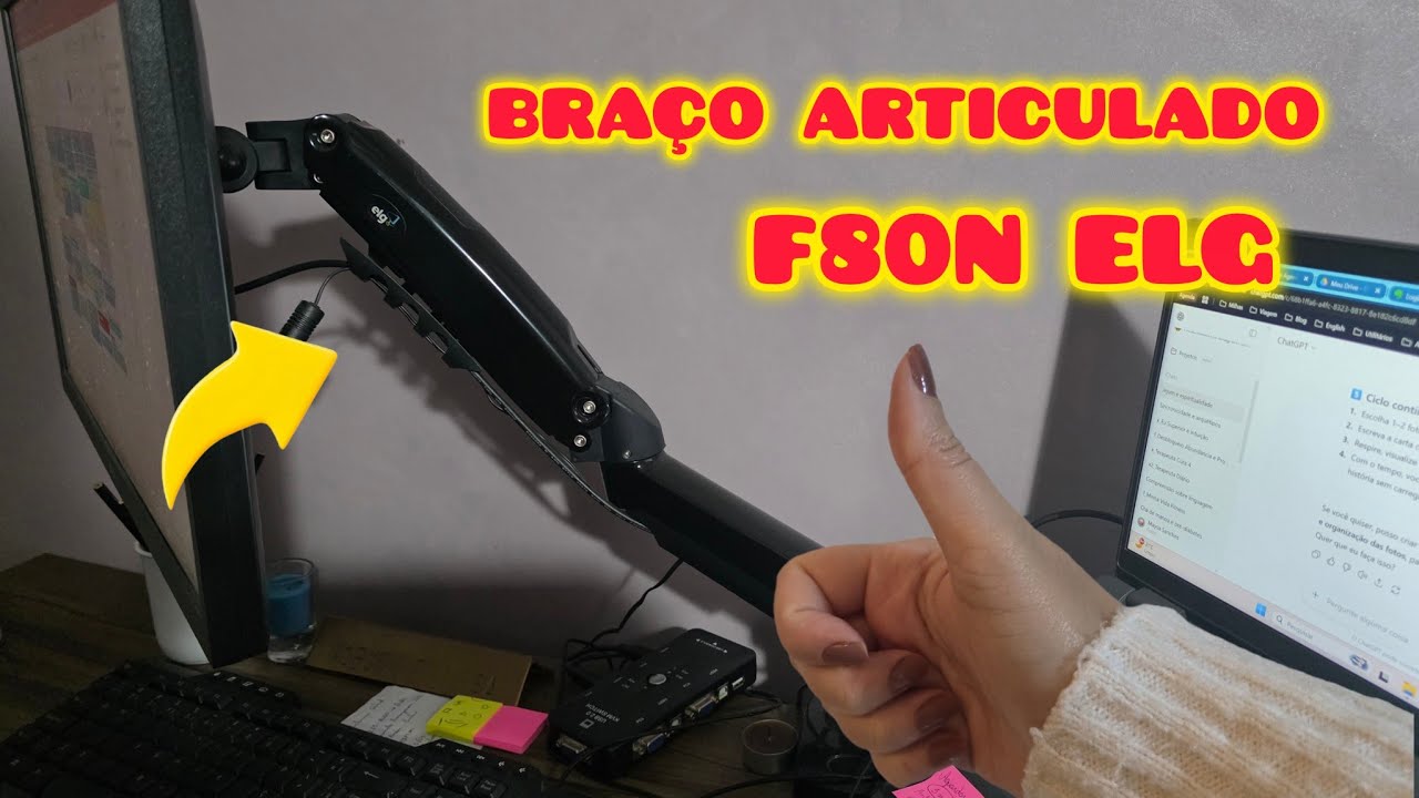 Unboxing Suporte Articulado de Mesa ELG F80N | Pistão a Gás para Monitores 17'' a 35'