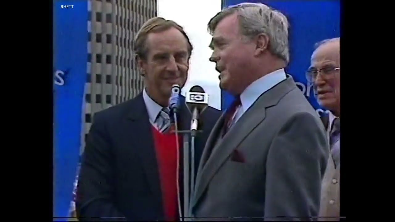Victorian Premier John Cain - Preston supporter - at 1983 VFA Grand Final