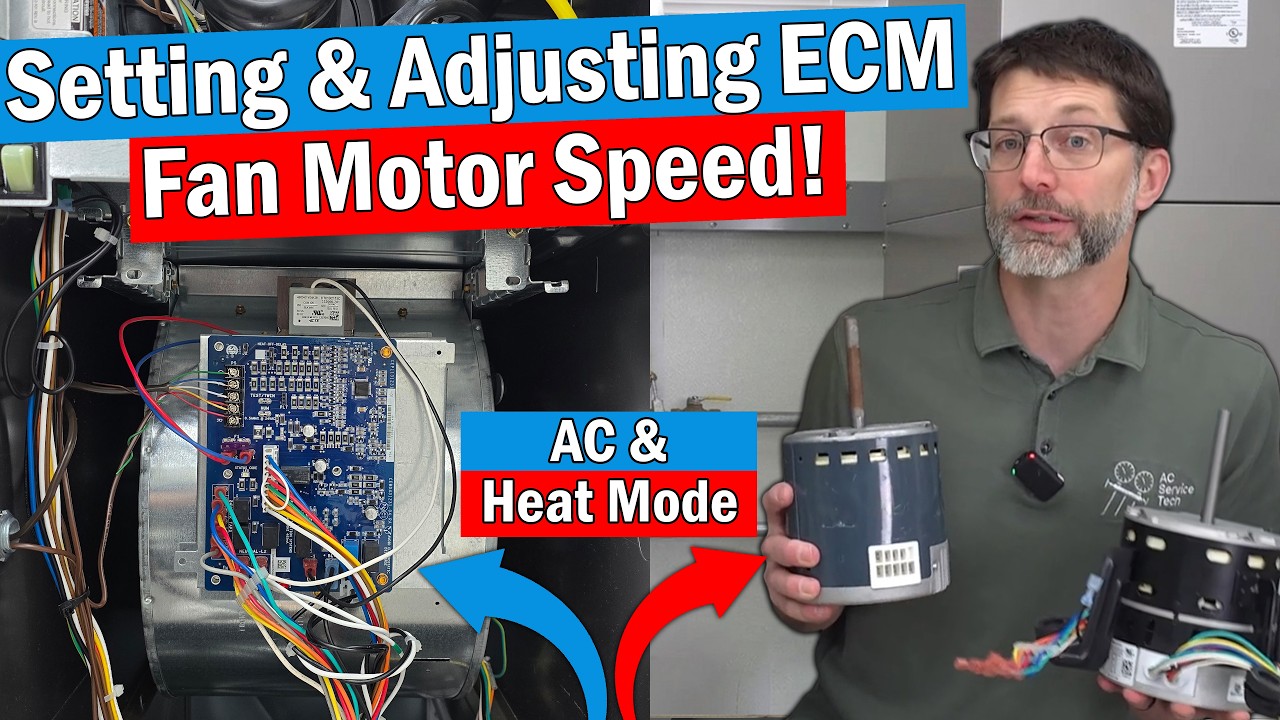 How To Set & Adjust The ECM Fan Motor Speed on a Gas Furnace for Heat and AC to the Correct CFM!