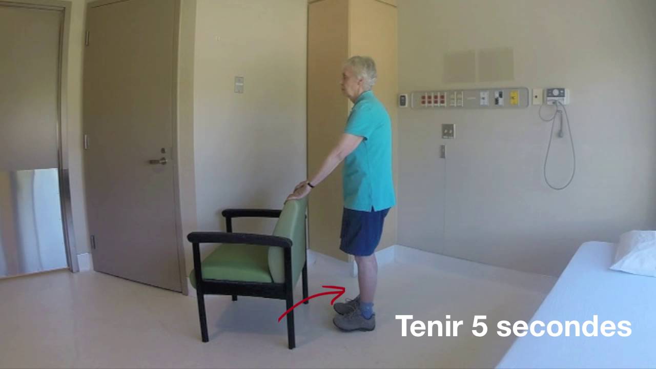 Flexion dorsale et flexion plantaire des chevilles debout
