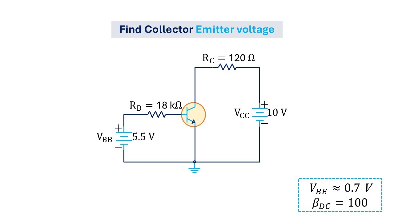 Collector Emitter voltage Calculations in BJT #electricalengineeringxyz