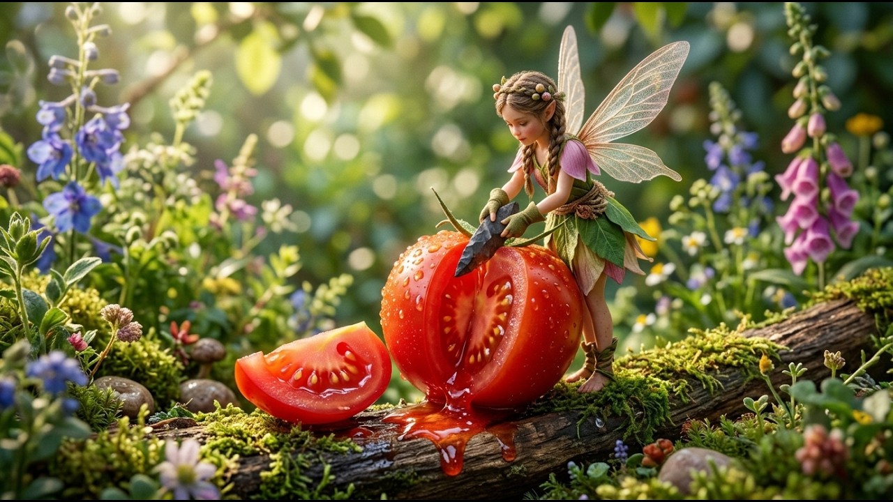 Tiny Fairies’ Harvest Day: Walnuts, Tomato Cooking & Woven Bed 🧚‍♀️🌰🍅 ASMR Fantasy Vibes
