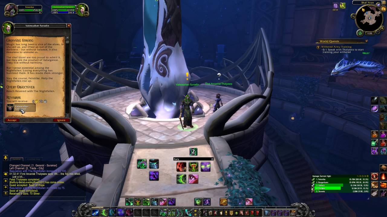 WoW: Legion Rep Gain Rewards for Nightfallen