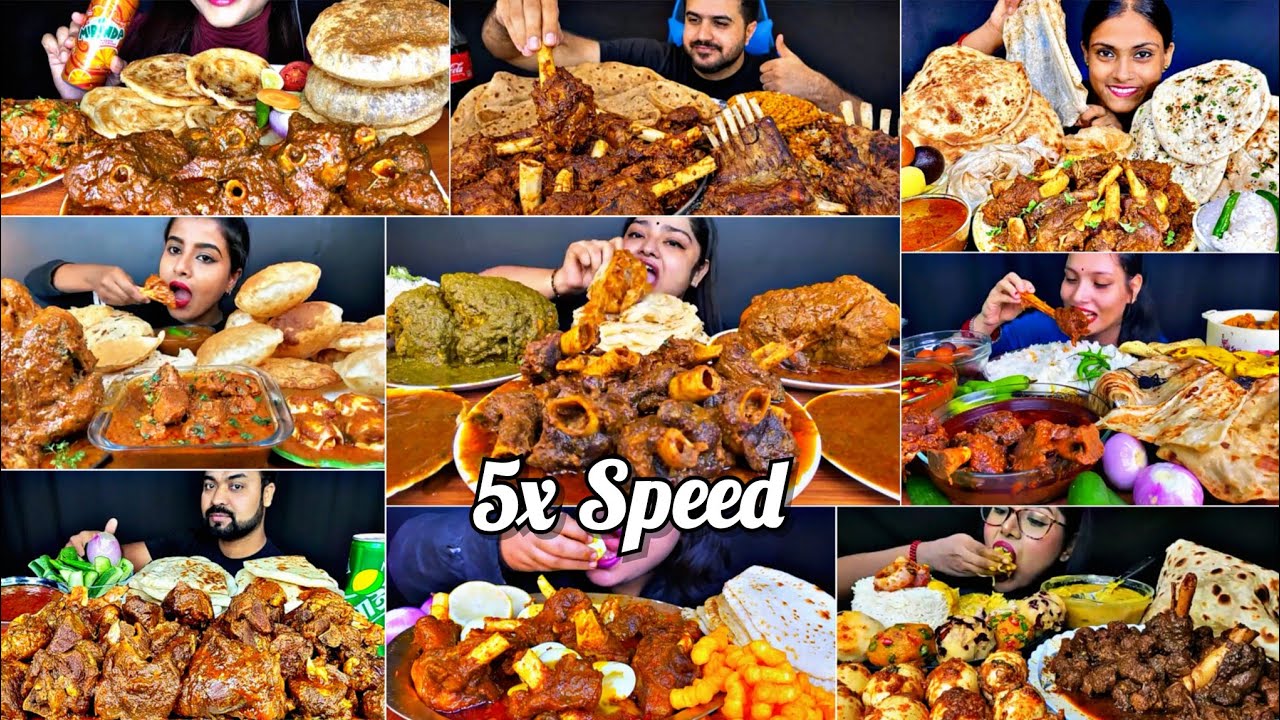 ASMR:Eating Spicy🔥Mutton Curry With Parota Soft Puris Chicken Curry Indian food Mukbang