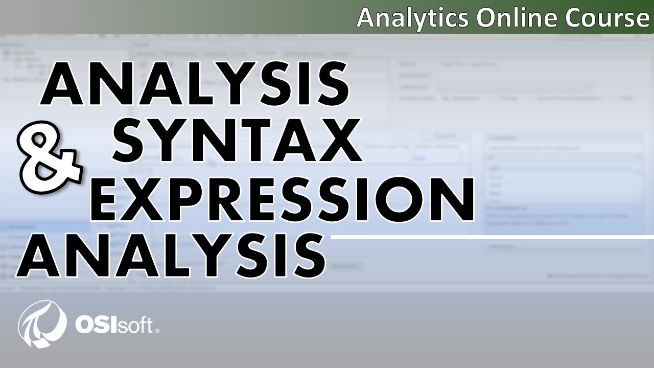 PI AF Analytics — изучение синтаксиса анализа и создание анализа выражений