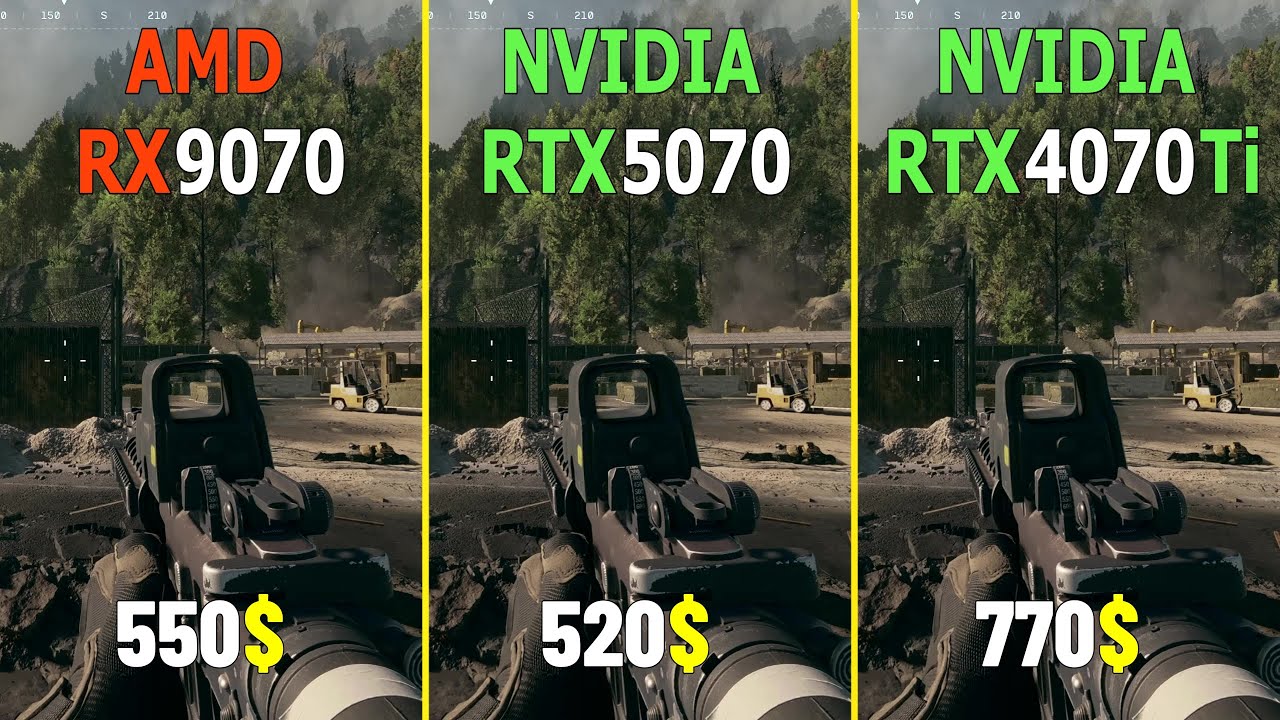 Test RX 9070 vs RTX 5070 vs RTX 4070 Ti Test in 10 GAMES Native - RT - DLSS/FSR