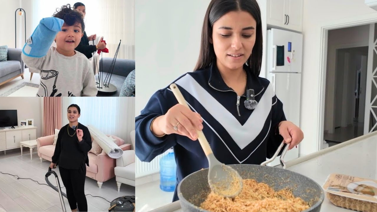 EVİ DİP KÖŞE TEMİZLEDİM|Annem ve Teyzemle İftar Hazırlığı|Kadayıflı Muhallebi Tatlısı👌