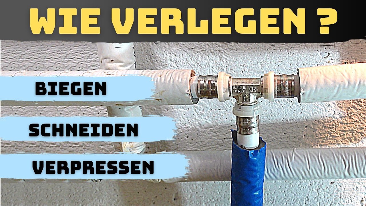 Wasserleitung verlegen / verlängern - Pressfitting T-Stück mit Alu Verbundrohr verpressen Teil 2