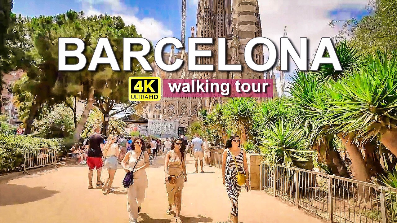 Barcelona Spain 🇪🇸 4K Walking Tour | Sagrada Família, La Rambla, Gothic Quarter & Gaudí Homes