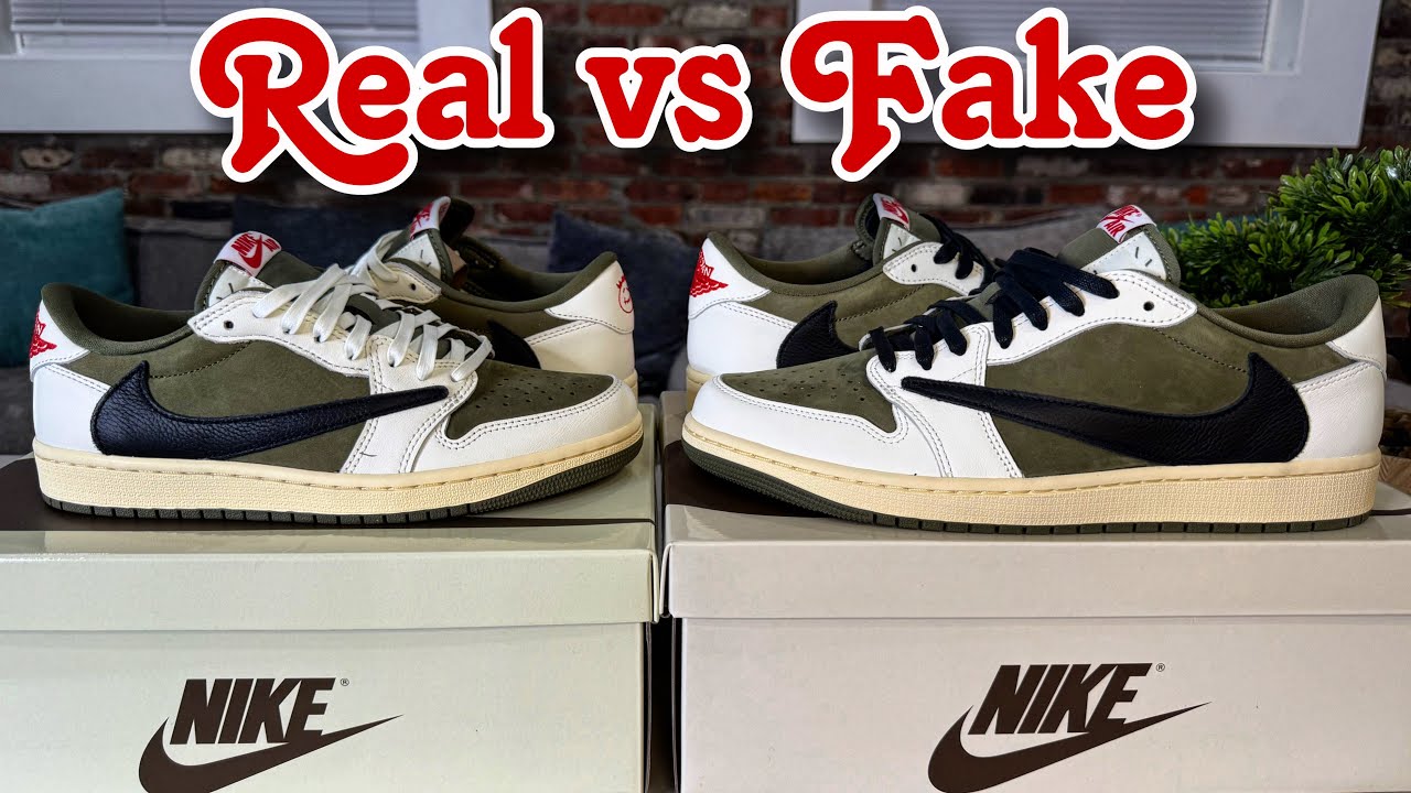 Travis Scott Jordan 1 Low Medium Olive - Real Vs Fake Review