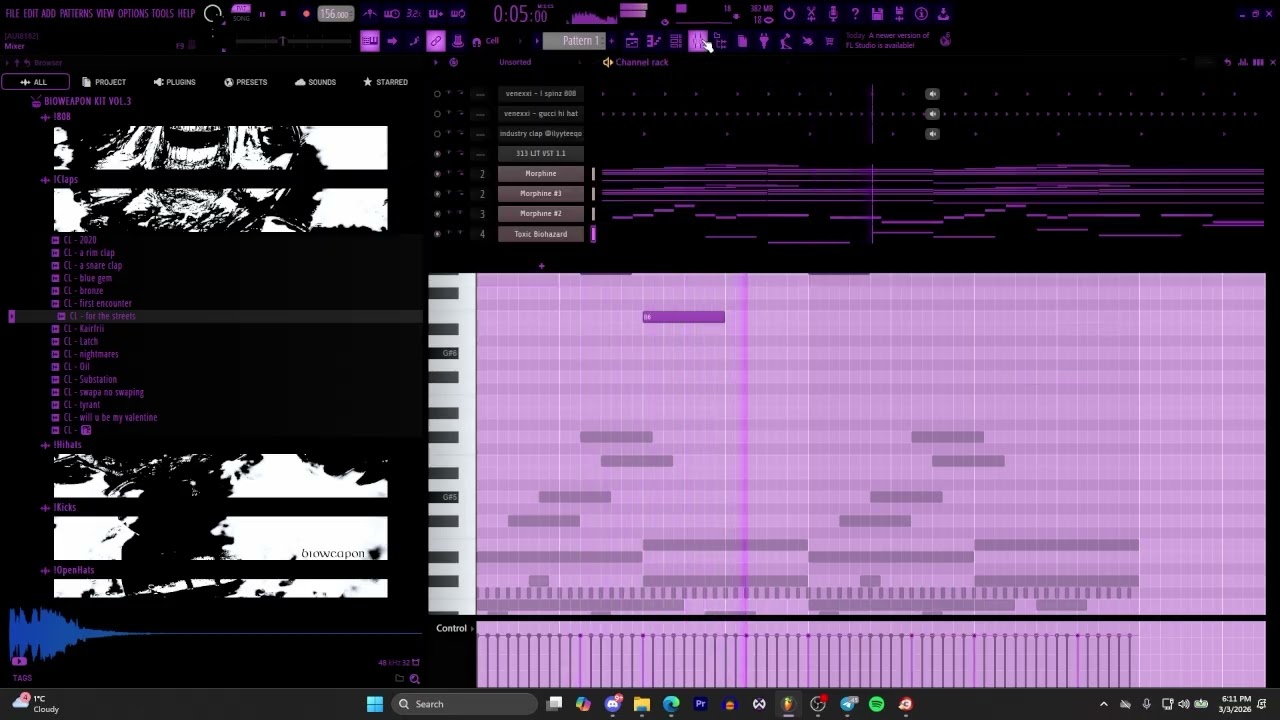 Making tuff beats with my new soundkit + stock plugins only