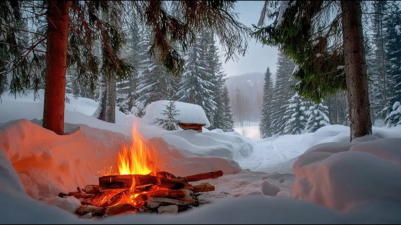 Winter Fire Sounds for Anxiety Relief and Restful Sleep