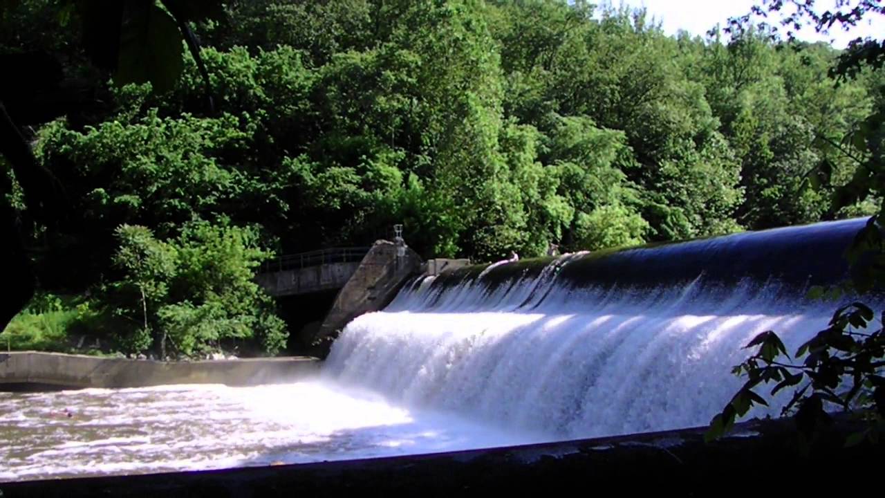 People Sliding Off Bloede Dam in Patapsco Park. 6/8/13