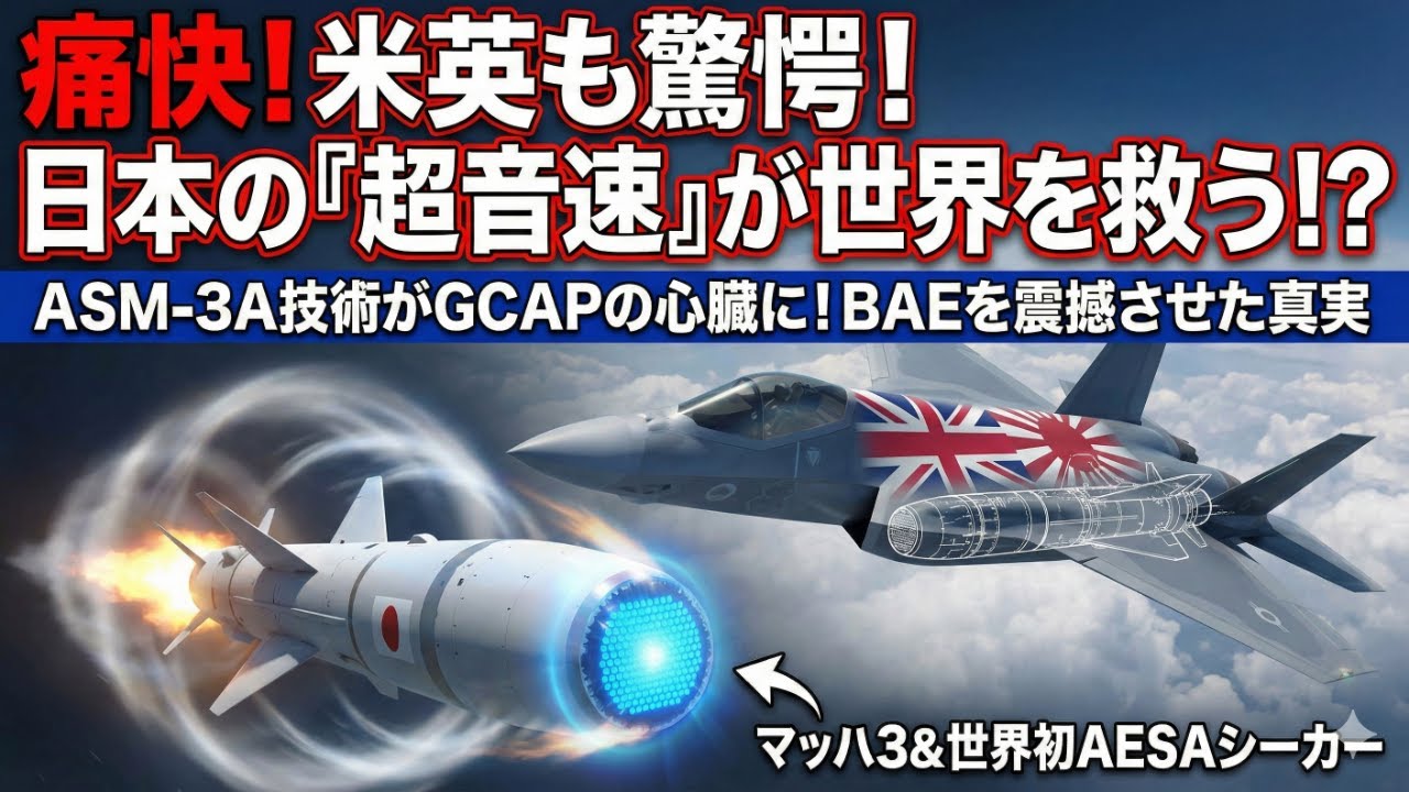 【痛快】英国の巨頭BAEが震撼！日本のASM-3A技術が次世代機GCAPの「心臓」になった驚愕の舞台裏