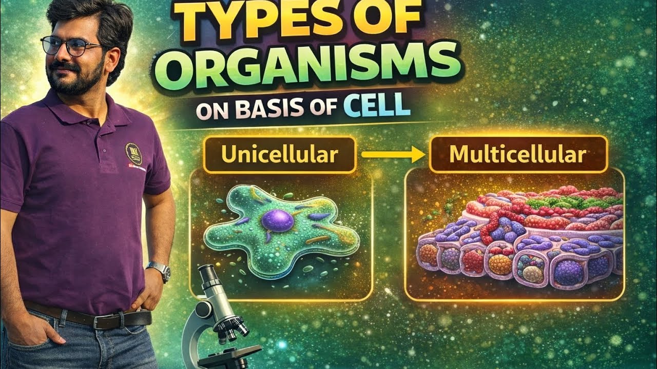 Types of Organisms on the Basis of Cell | Unicellular & Multicellular | Biology By Sandeep sir
