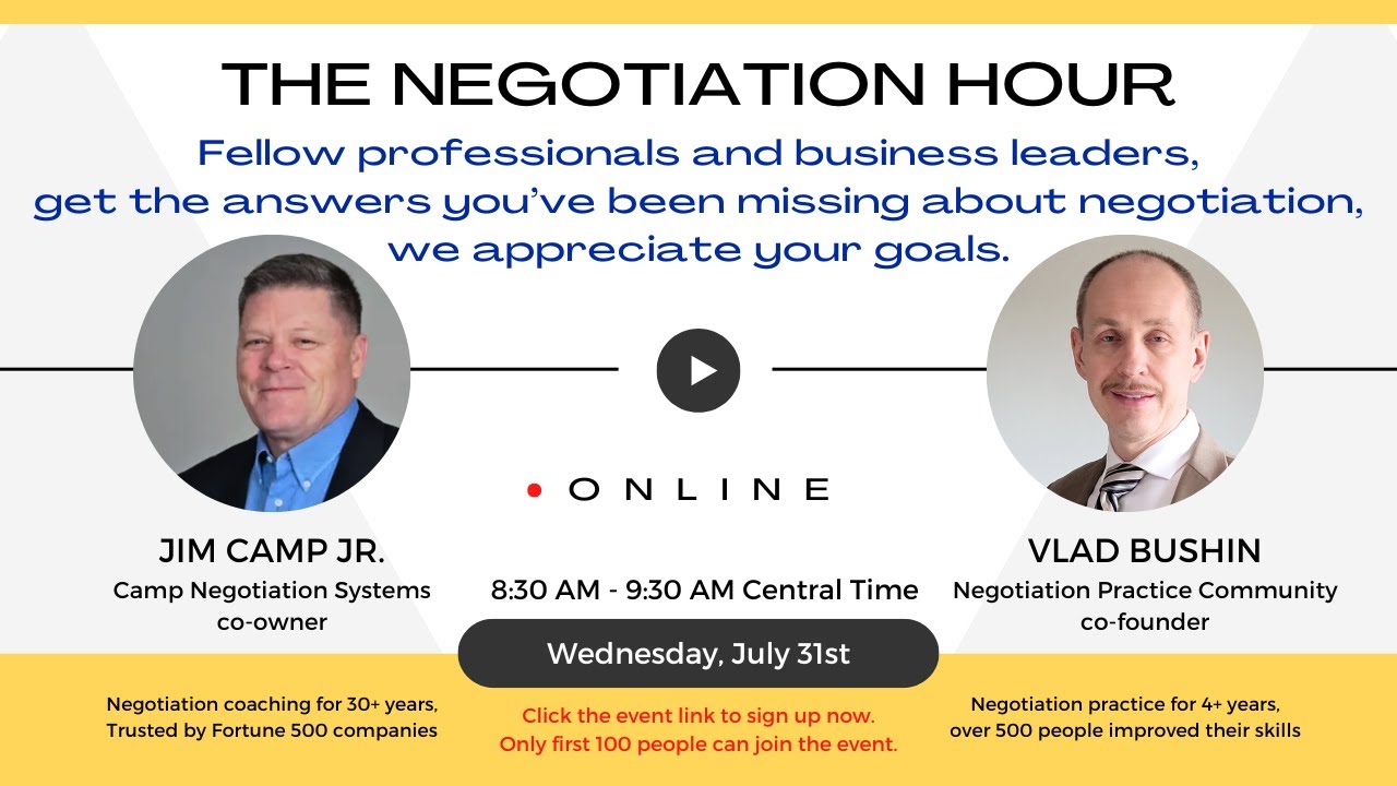 The Negotiation Hour with Jim Camp Jr. - July 2024