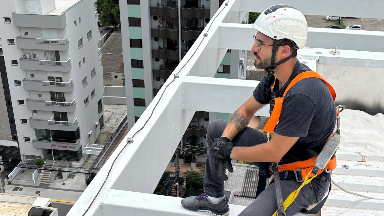 Como montar ancoragem para trabalhar em altura  ( Para raios ) 