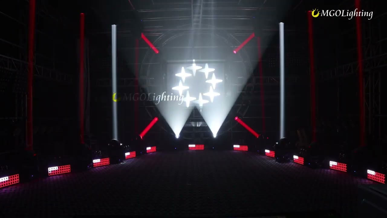 Uniqued lighting design with 470lamp beam spot wash in MGOLighting Showroom.