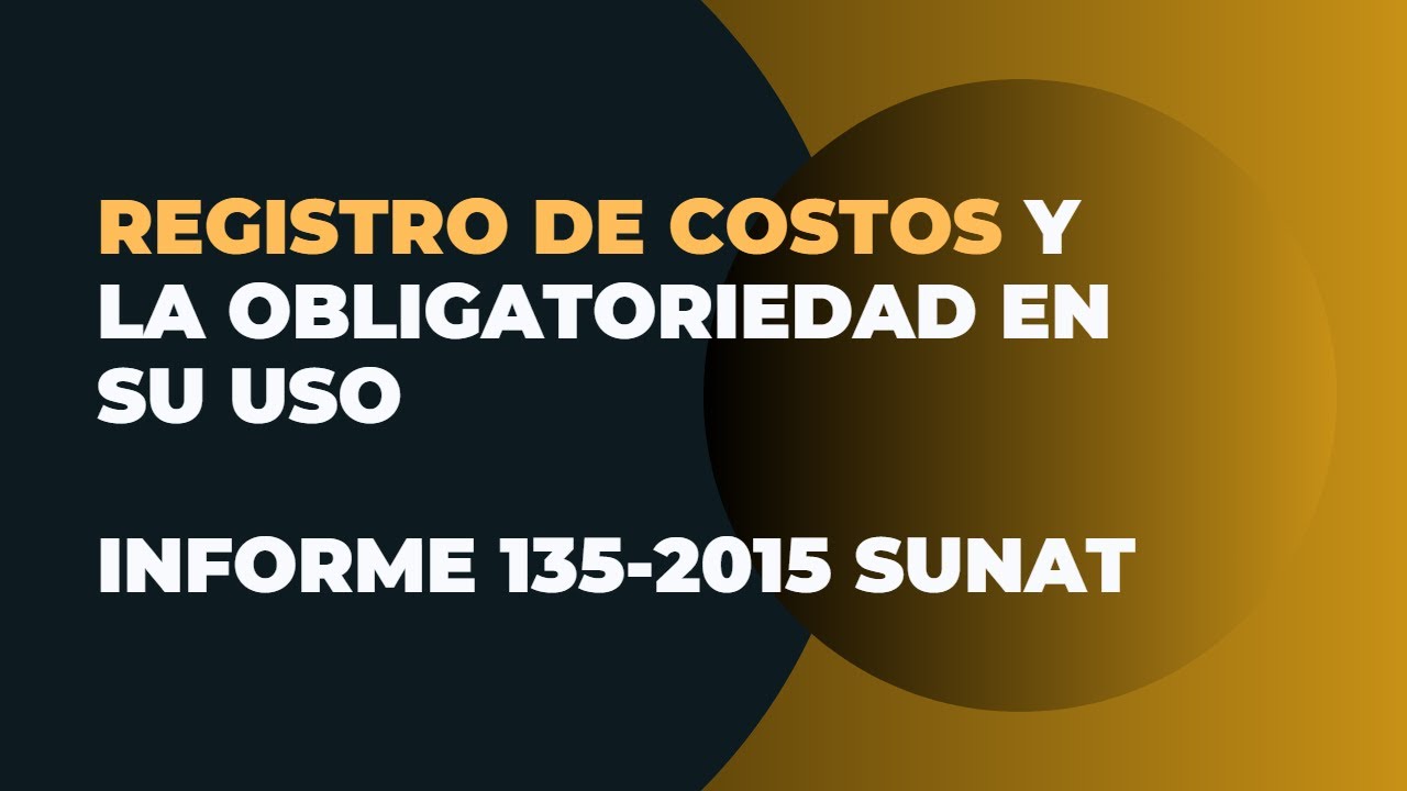 Registro de Costos y la Obligatoriedad de su Uso