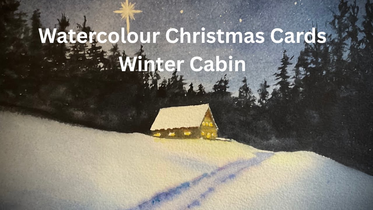 Watercolour Christmas Cabin