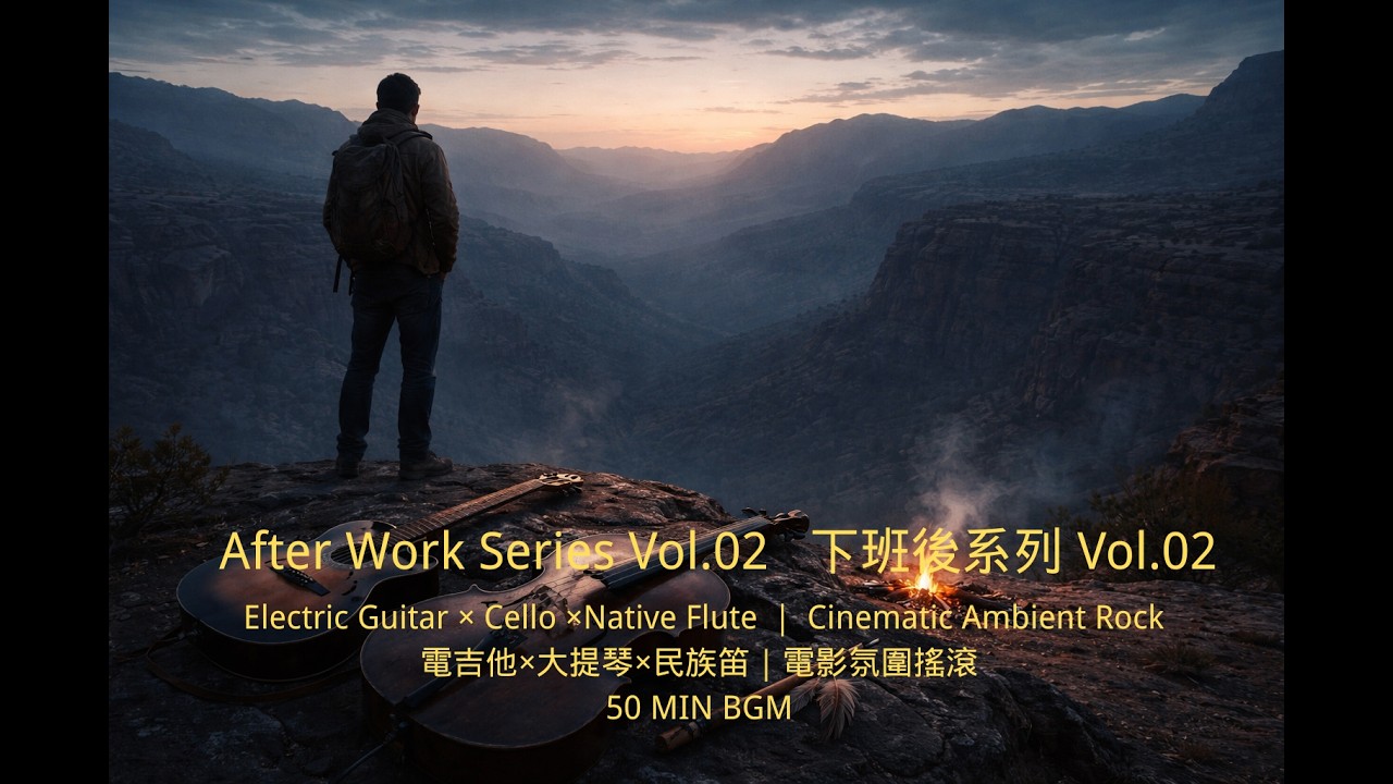 After Work Series Vol.02 ｜ Cinematic Ambient Rock ｜ 50 MIN BGM ｜ 電吉他×大提琴×民族笛｜50分鐘背景音樂