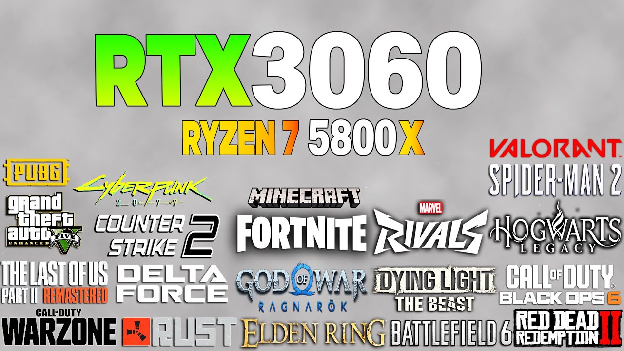 RTX 3060 + Ryzen 7 5800x - Test in 21 Games