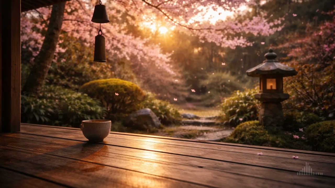 Spring Twilight Engawa 🎵 Relaxing BGM [3 Hours] - music to relax/study to