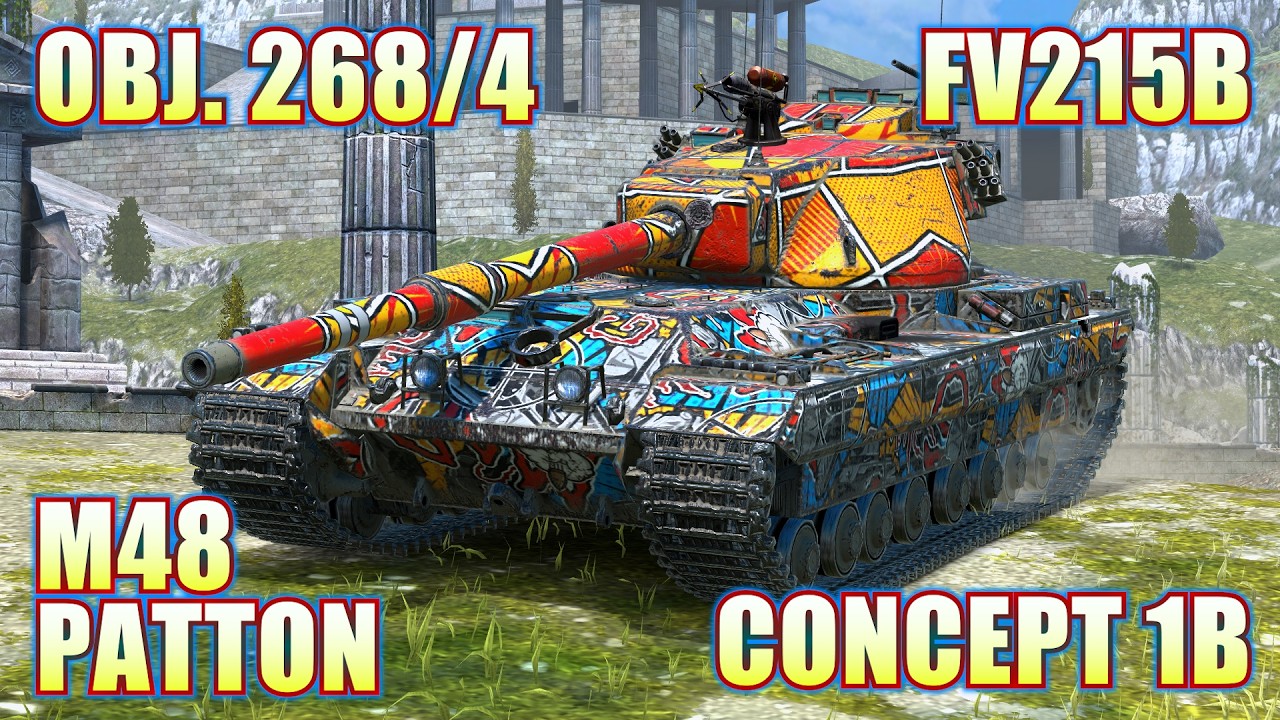 OBJ. 268/4, FV215B, M48 PATTON & CONCEPT 1B | World of Tanks Blitz Replays