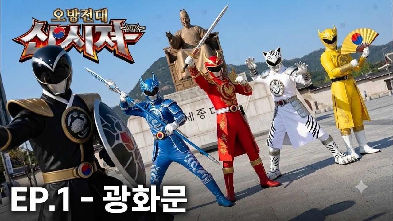 [오방전대 신시져 1화 FULL] 광화문은 우리가 지킨다! 3.1절에 깨어난 오방의 빛 / クァンファムンを 守る 五色の光！五方戰隊 シンシジャー 第1話 降臨！