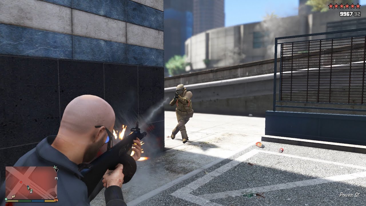 GTA V 10 Stars Wanted Level Police Shootout + Escape(RDE 4.0.2 Expanded & Enhanced)