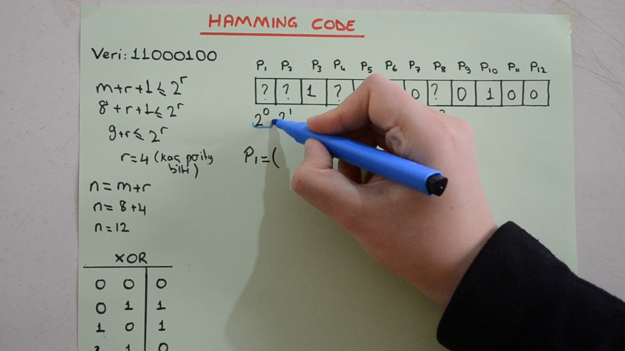 Hamming Code(Video 1) - Parity bitleri bulma