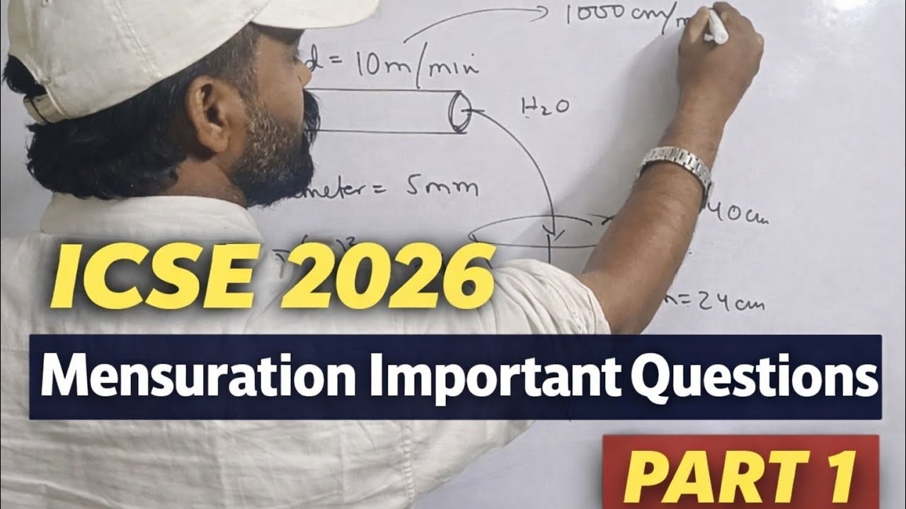 icse maths important sums, mensuration important questions, icse 2026, surface area and volume 