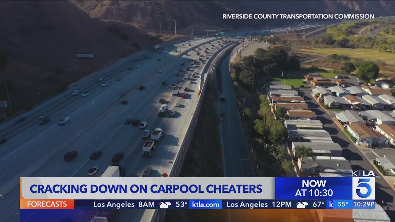 Officials crack down on illegal carpool drivers on the 91 Freeway in Riverside County