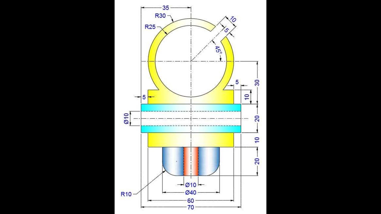 SolidWorks 2D упражнение 181