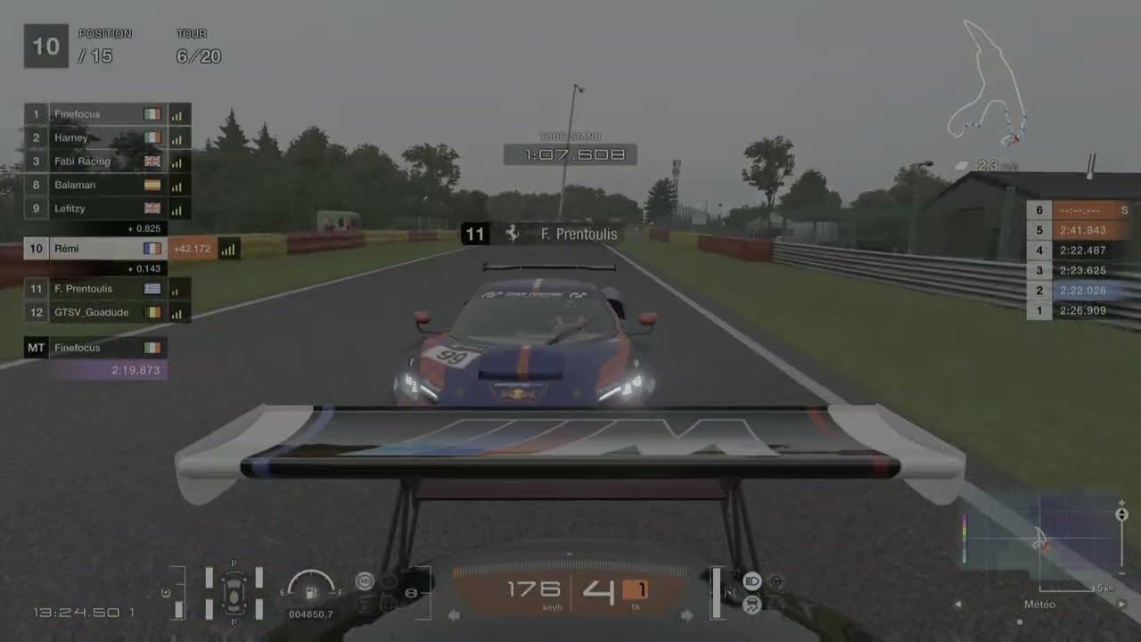 GT7 Spa sous la pluie.