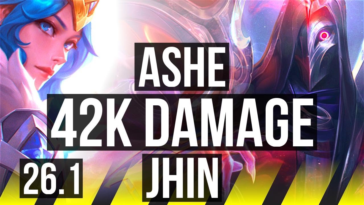 ASHE & Seraphine vs JHIN & Blitzcrank (ADC) | 42K damage | KR Challenger | 26.1