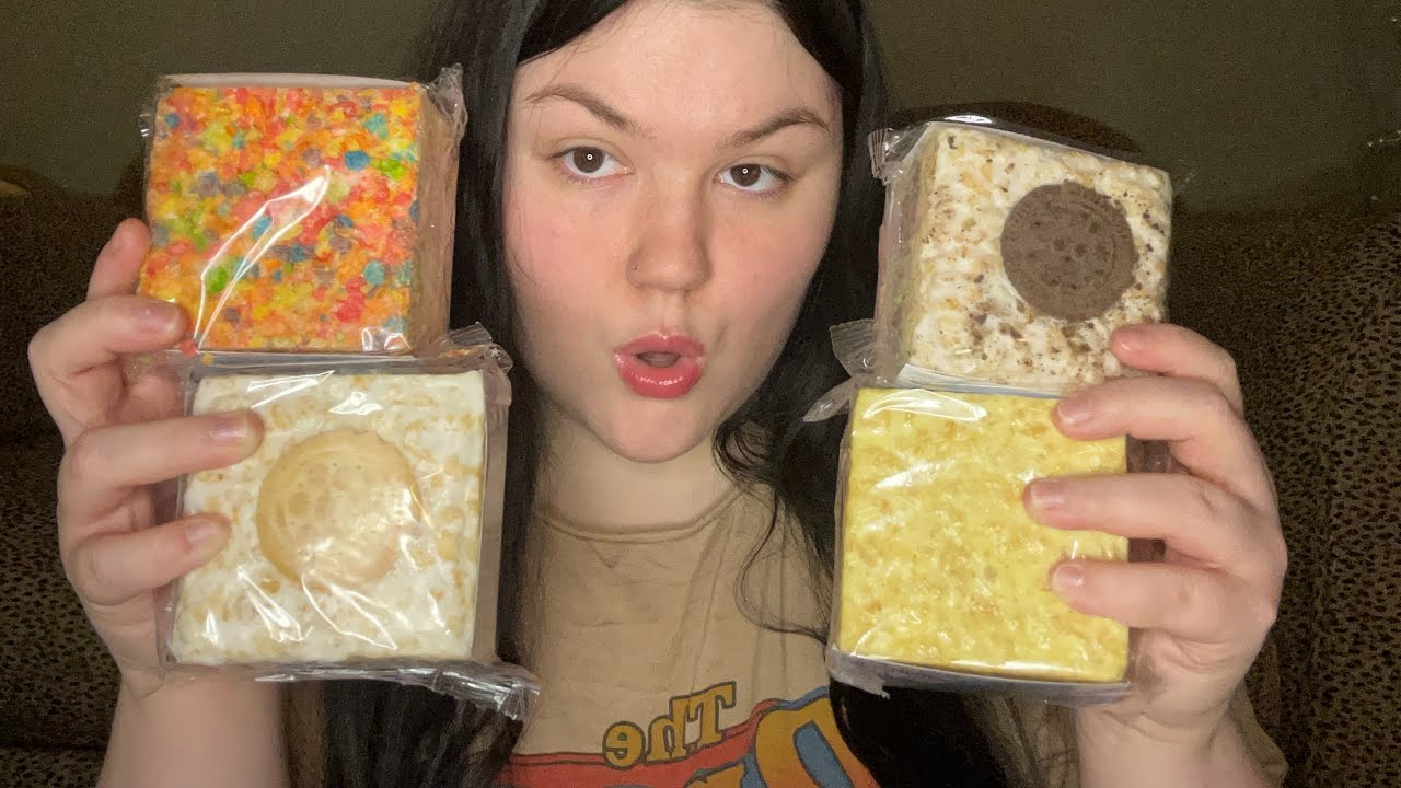 ASMR TRYING GOURMET RICE CRISPY TREATS