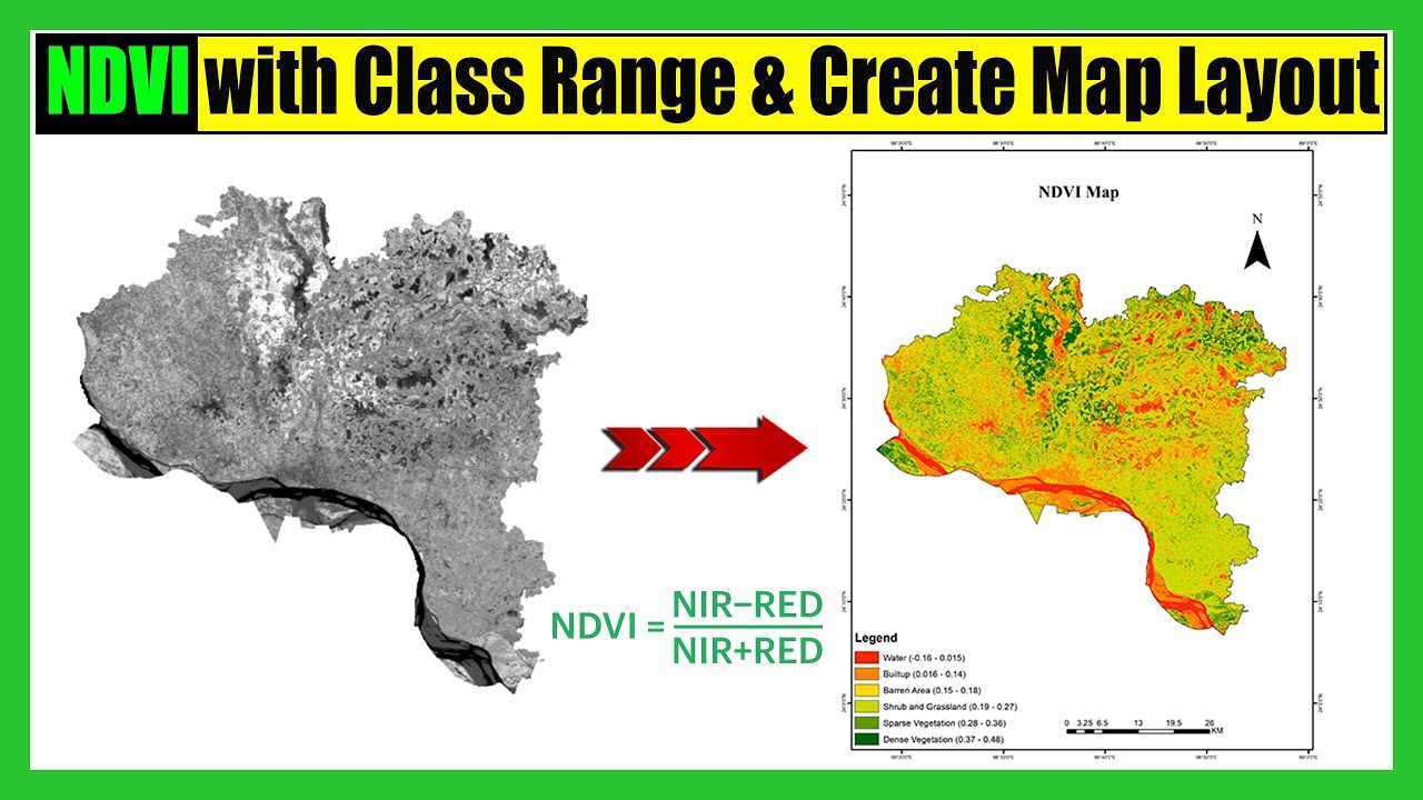 NDVI | How to Calculate NDVI Using Landsat 8 and Create Class Range in ArcGIS