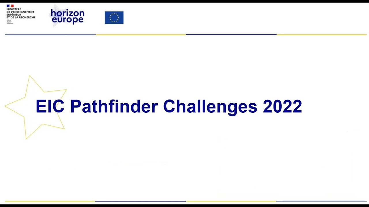 Webinaire EIC Pathfinder Challenges 2022