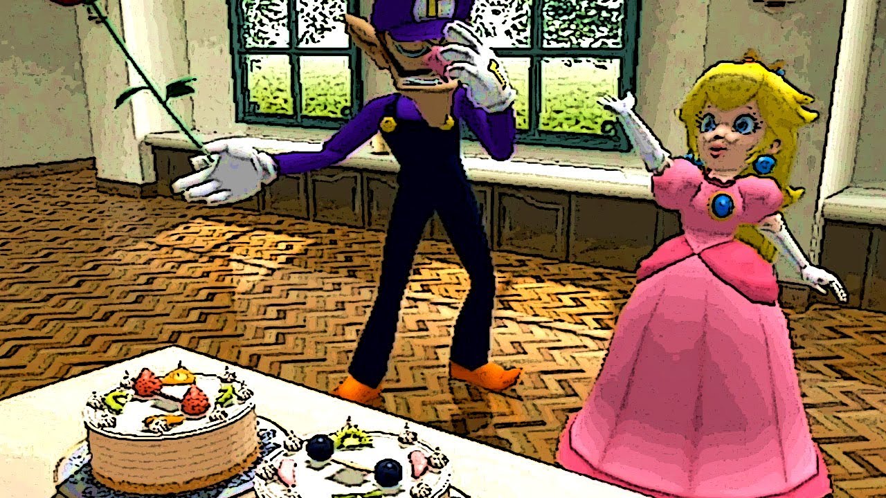 Mario Party 8 Minigames - Waluigi & Peach vs Toad & Blooper